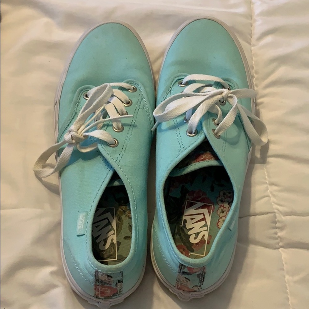 Baby blue floral vans